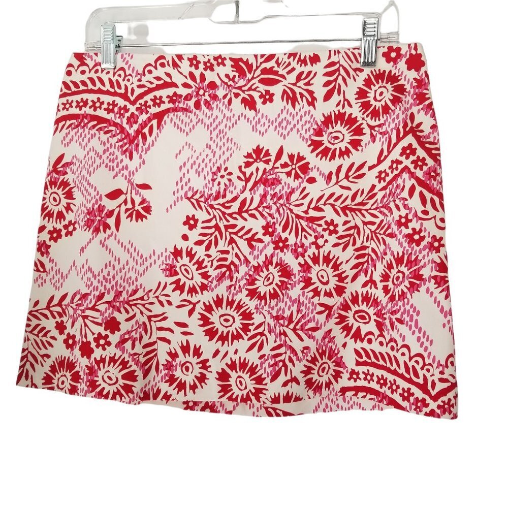 Liquid Women's Red & White Floral Mini Skirt Size 4